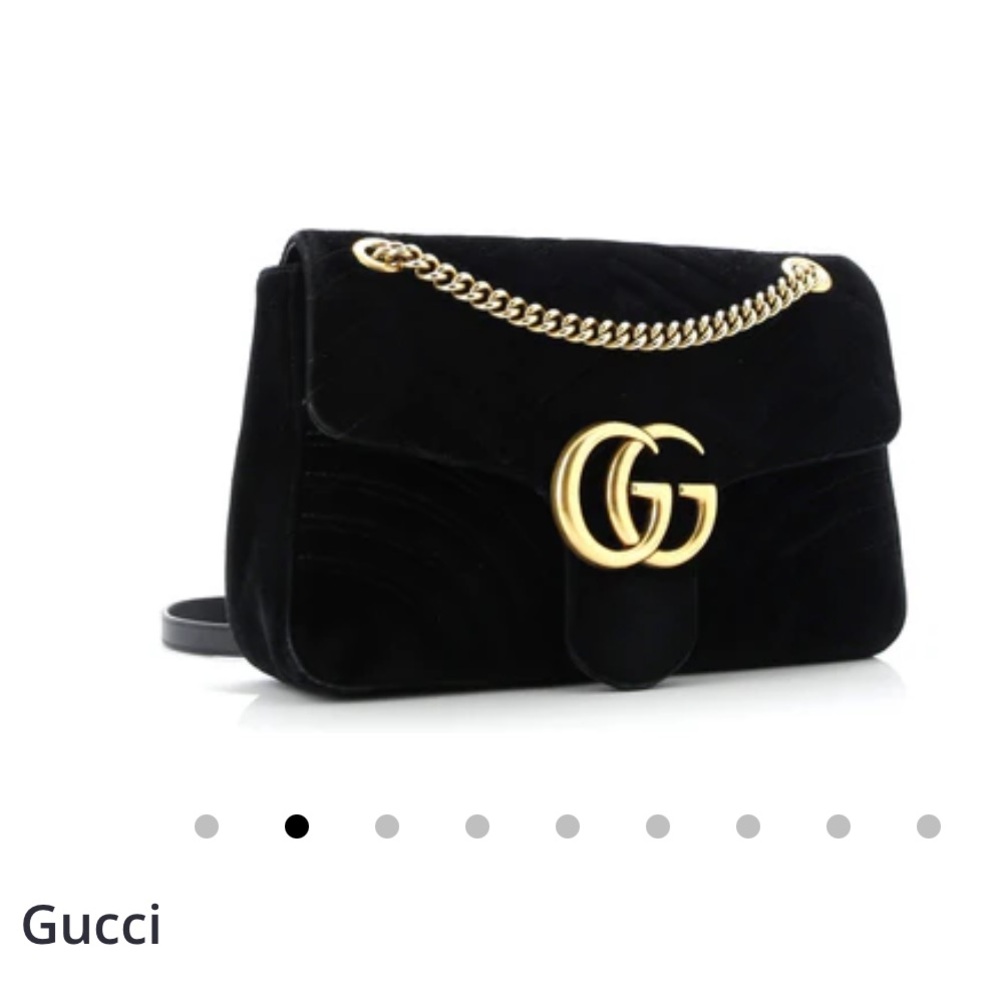 Authentic Gucci Marmont Black and Gold Shoulder Bag
